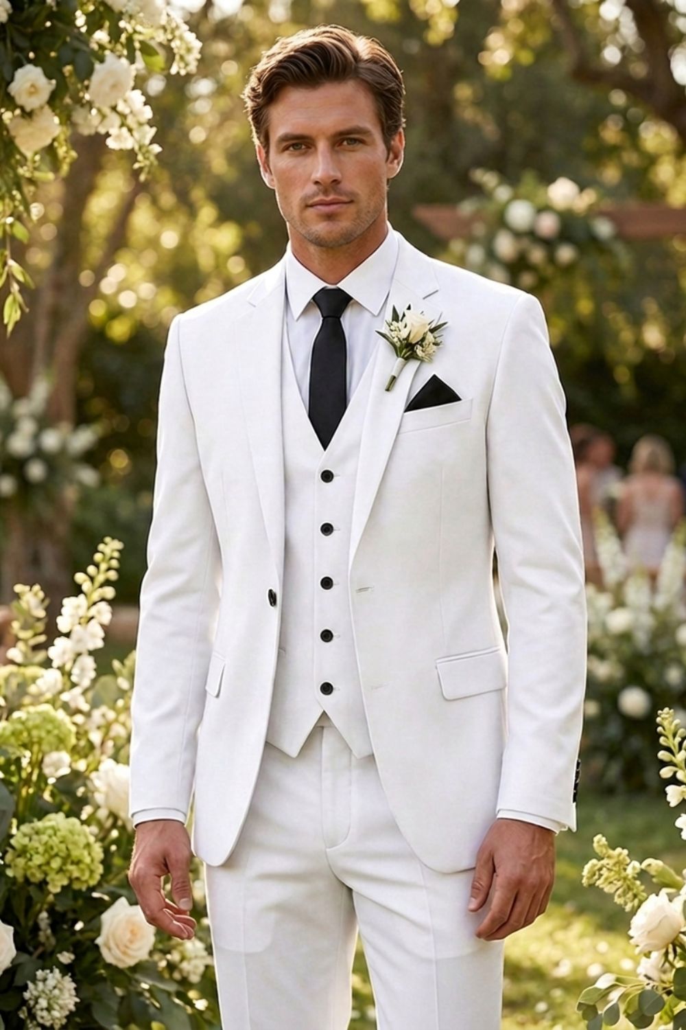 Anzug Herren Dreiteiler Slim Fit
