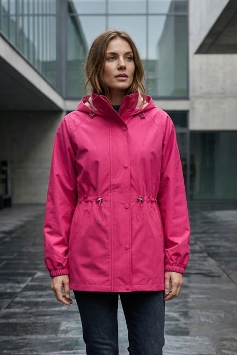 Damen Kapuzenjacke | Taillenzug & Fronttaschen