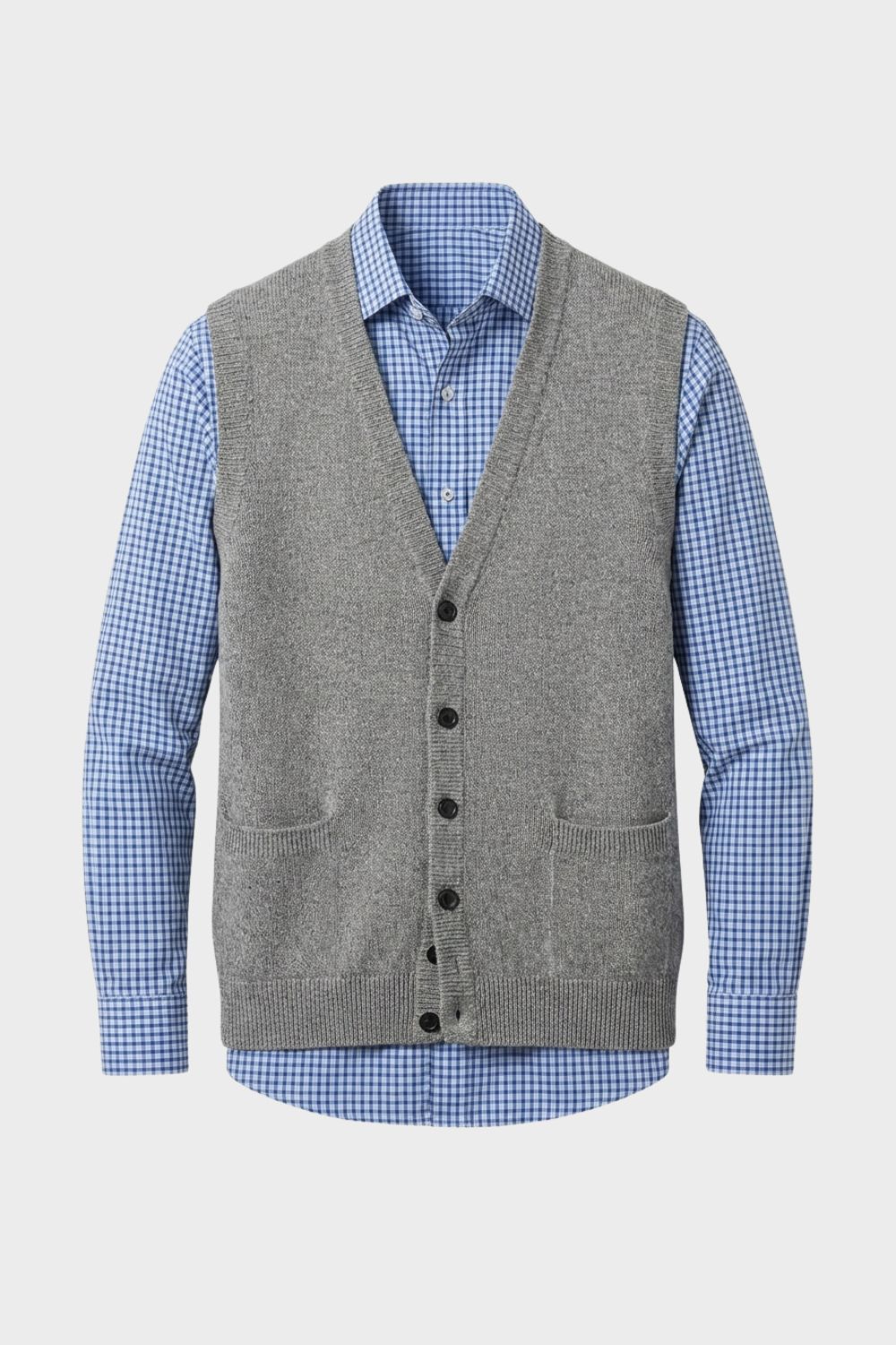 Strickweste Herren mit V-Ausschnitt und Knopfleiste