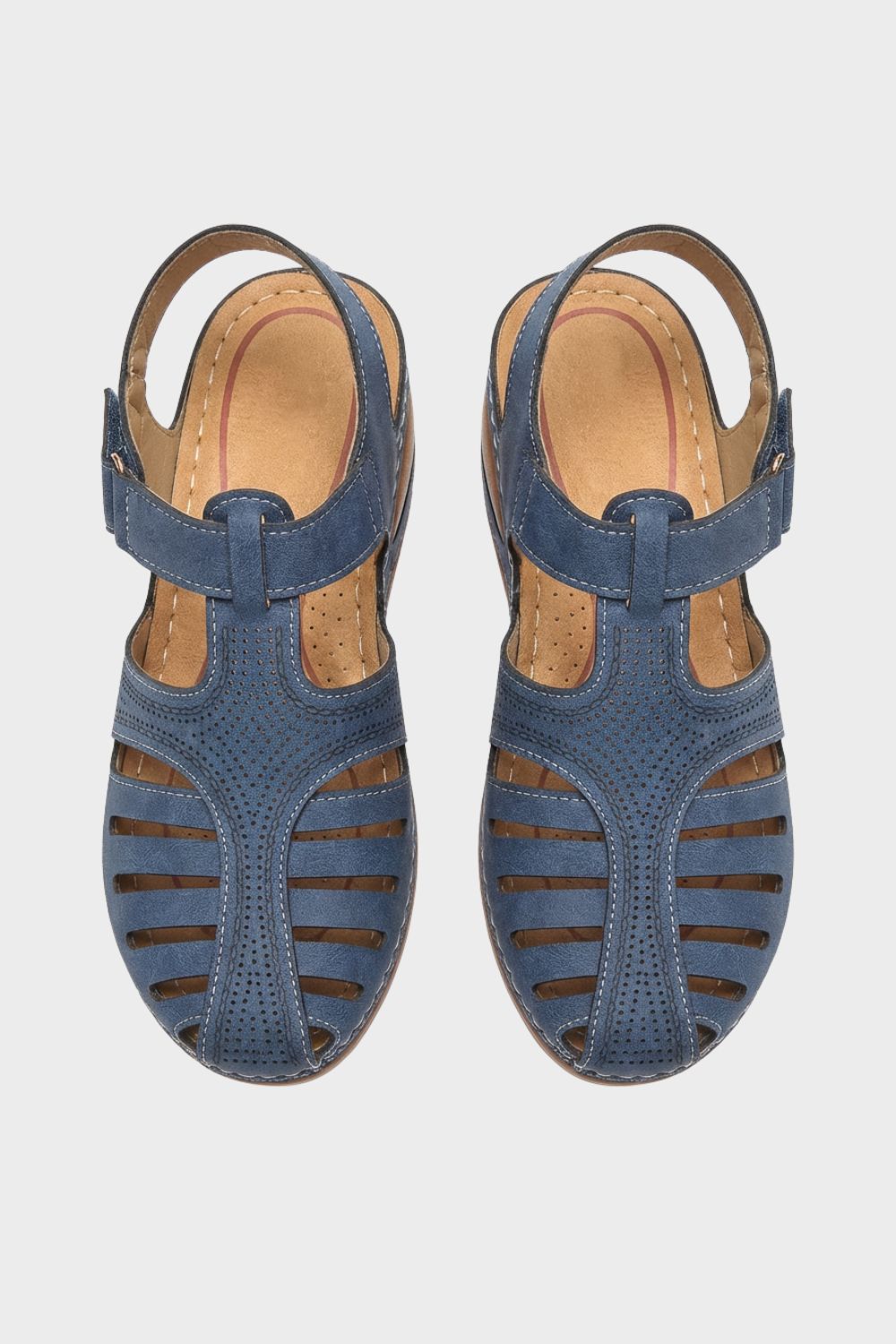 Sandalen Damen mit Klettverschluss und Lochmuster