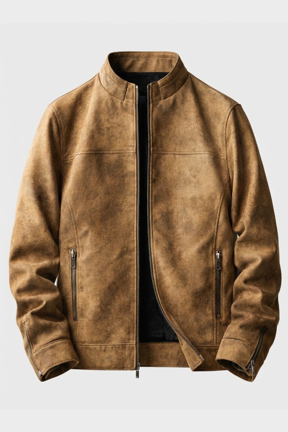 Lederjacke Herren aus Wildleder mit Reißverschluss