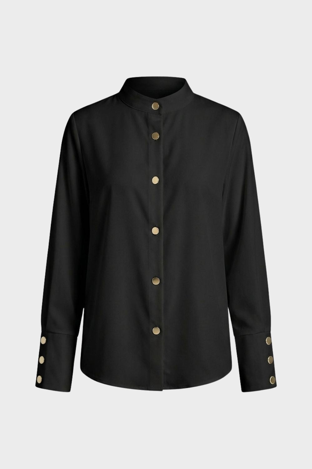 Bluse Damen Stehkragen mit Knopfleiste Langarm