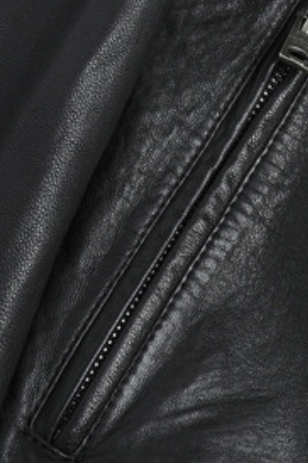 Lederjacke Herren Bikerjacke mit Reißverschluss