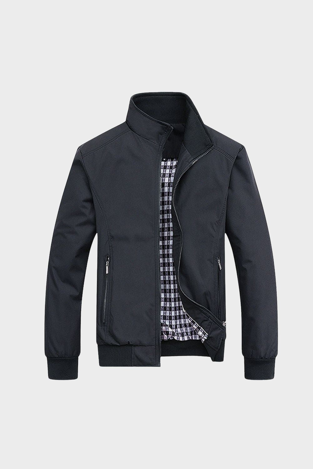 Herren Jacke mit Stehkragen und Reißverschluss