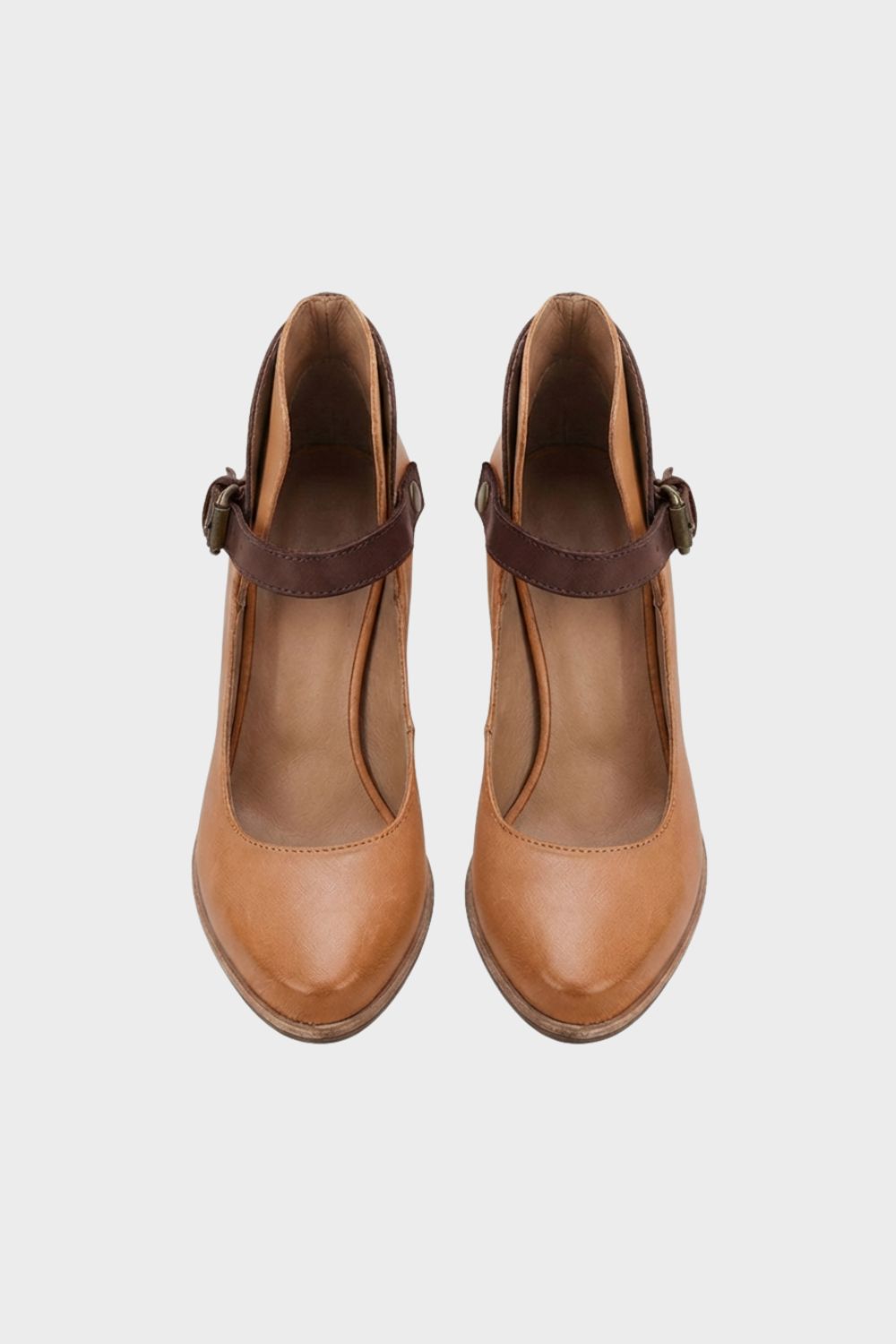 Damen Pumps mit Riemchen und Blockabsatz