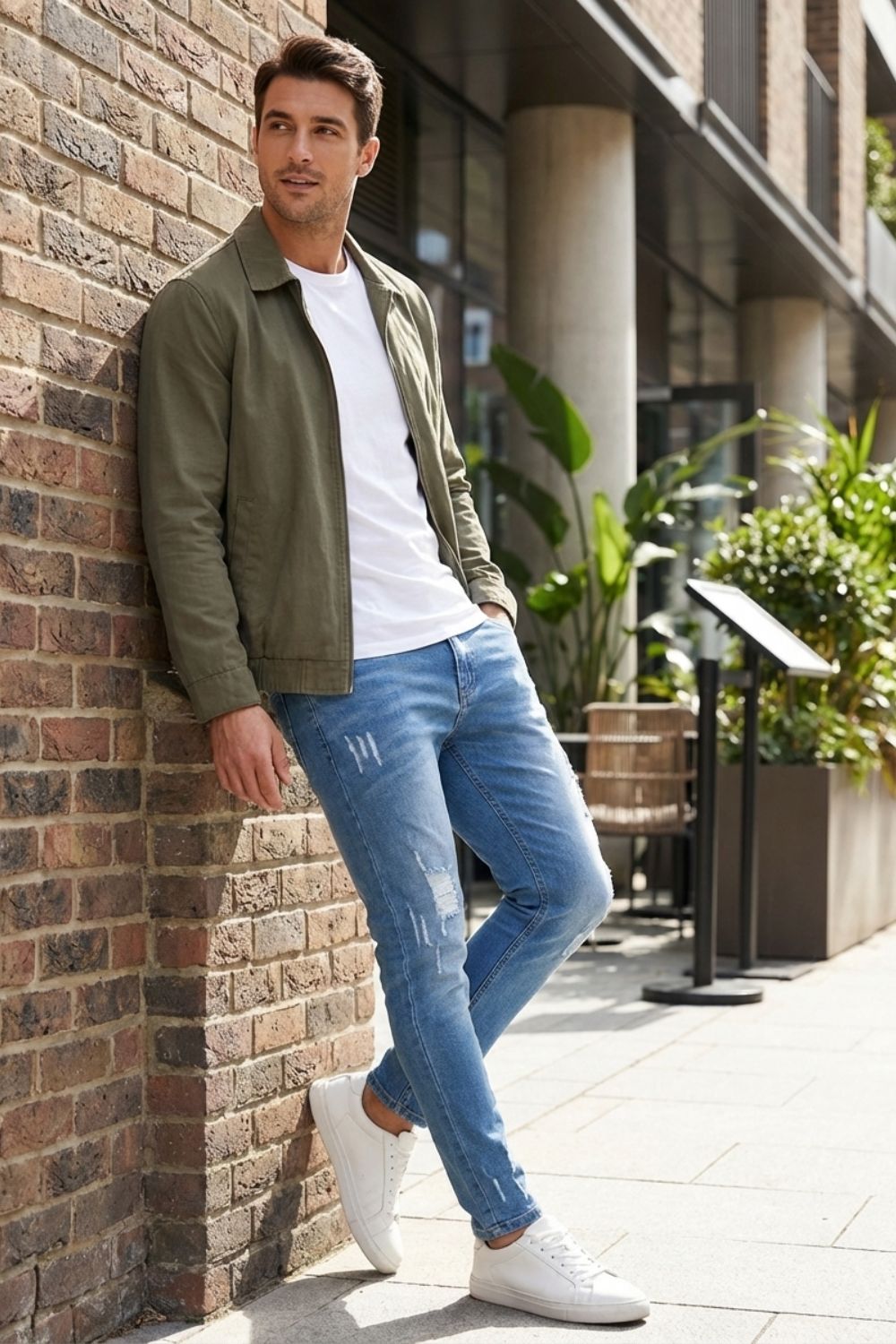Herren Skinny Jeans – Ripped – Color-Detail