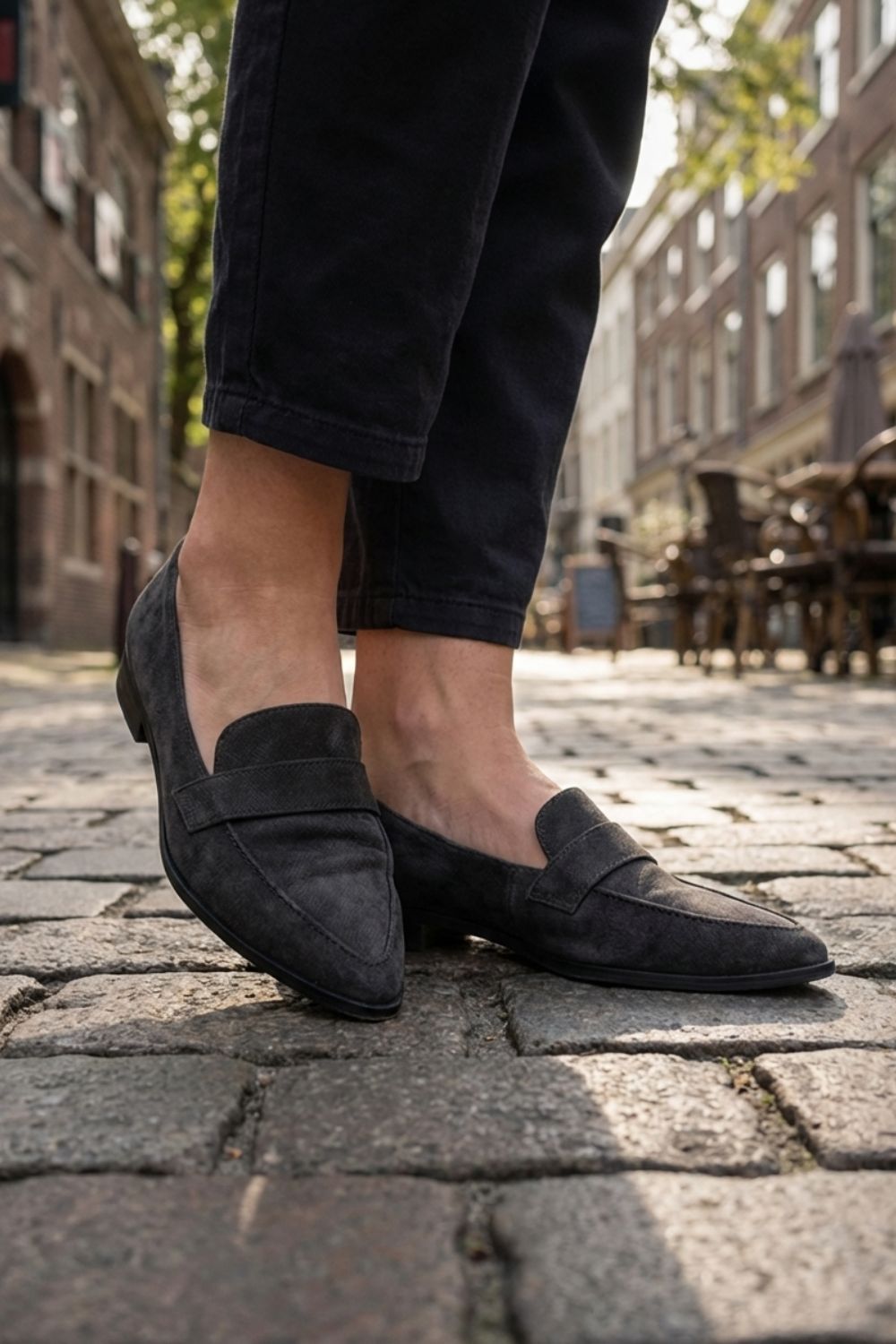 Penny Loafer Damen Spitz Wildleder – Elegante Slipper mit Absatz