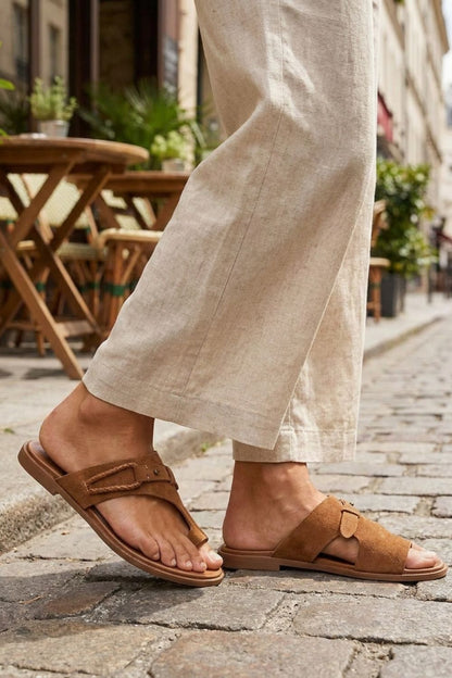 Damen Zehentrenner Sandalen | Flach