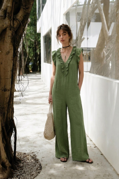 Damen Rüschen Sommerkleid | Midi