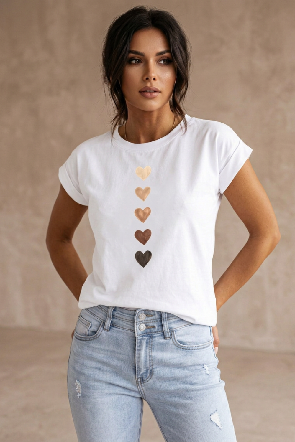 Damen Grafik T-Shirt | Herzprint