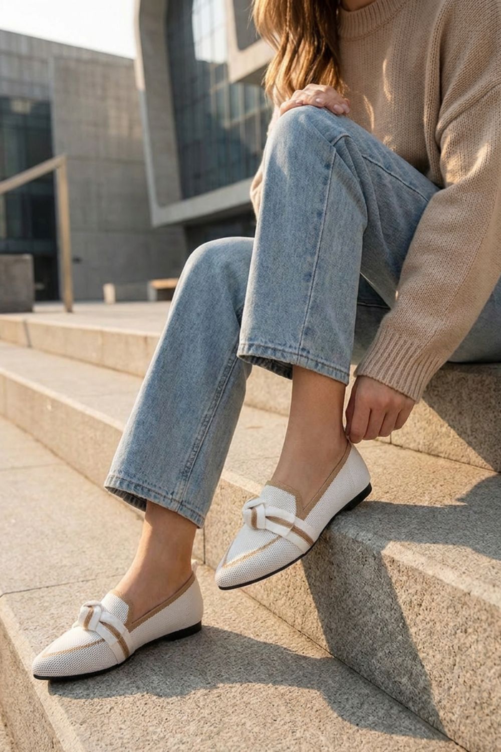 Damen Spitze Loafer | Strick