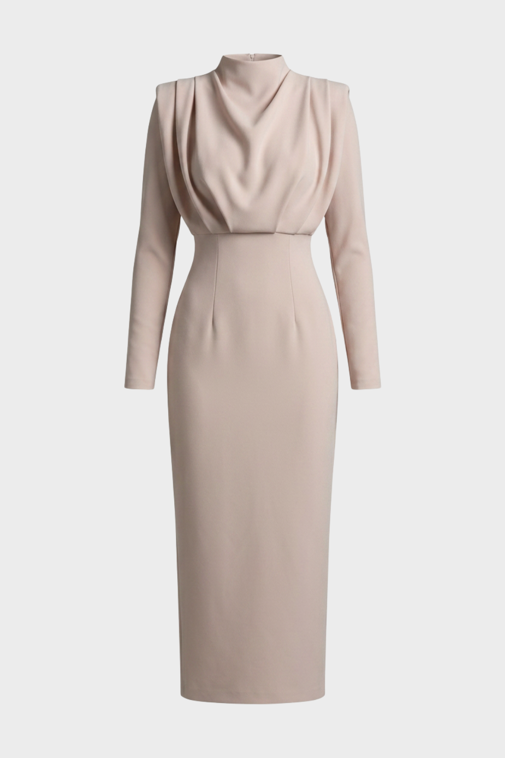 Damen Bodycon Midikleid | Stehkragen