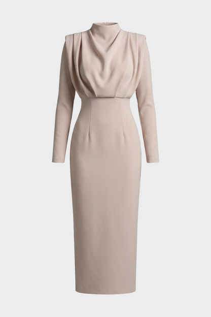 Damen Bodycon Midikleid | Stehkragen