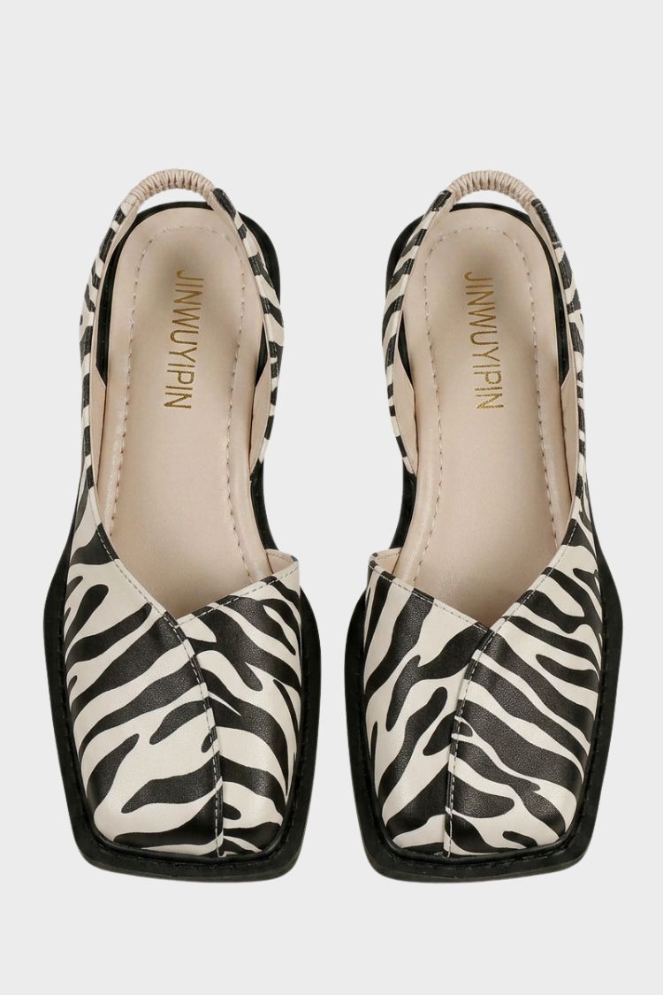 Damen Slingback Ballerinas | Eckige Zehenpartie