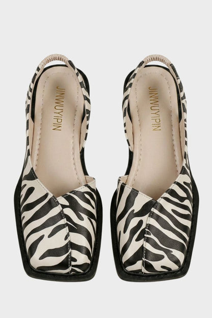 Damen Slingback Ballerinas | Eckige Zehenpartie
