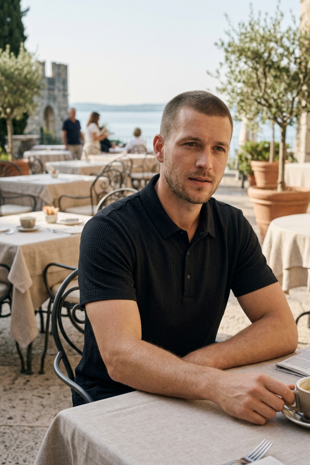 Poloshirt Herren Kurzarm mit Knopfleiste