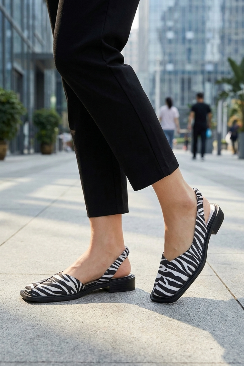 Damen Slingback Ballerinas | Eckige Zehenpartie