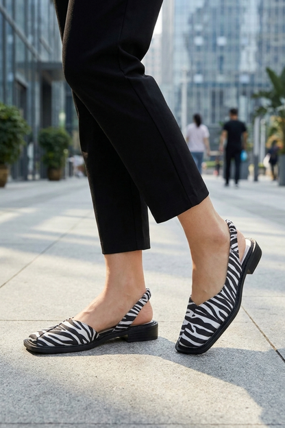 Damen Slingback Ballerinas | Eckige Zehenpartie