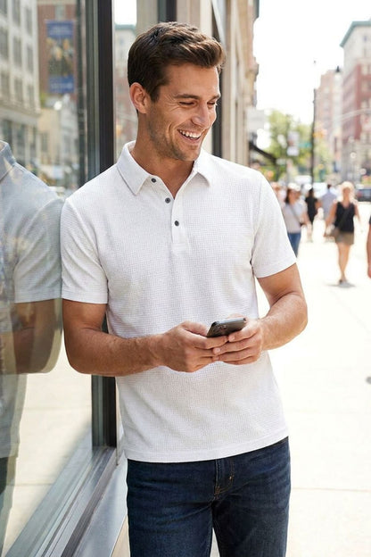 Poloshirt Herren Kurzarm mit Knopfleiste