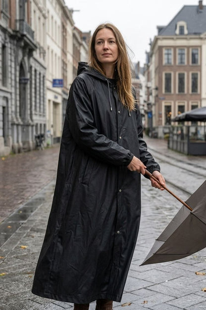 Damen Kapuzenmantel | Lange Silhouette & Seitentaschen