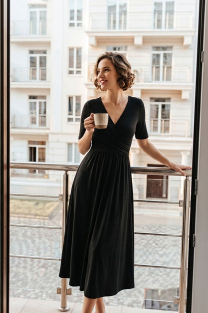 Damen Wickel Midikleid | Elegant