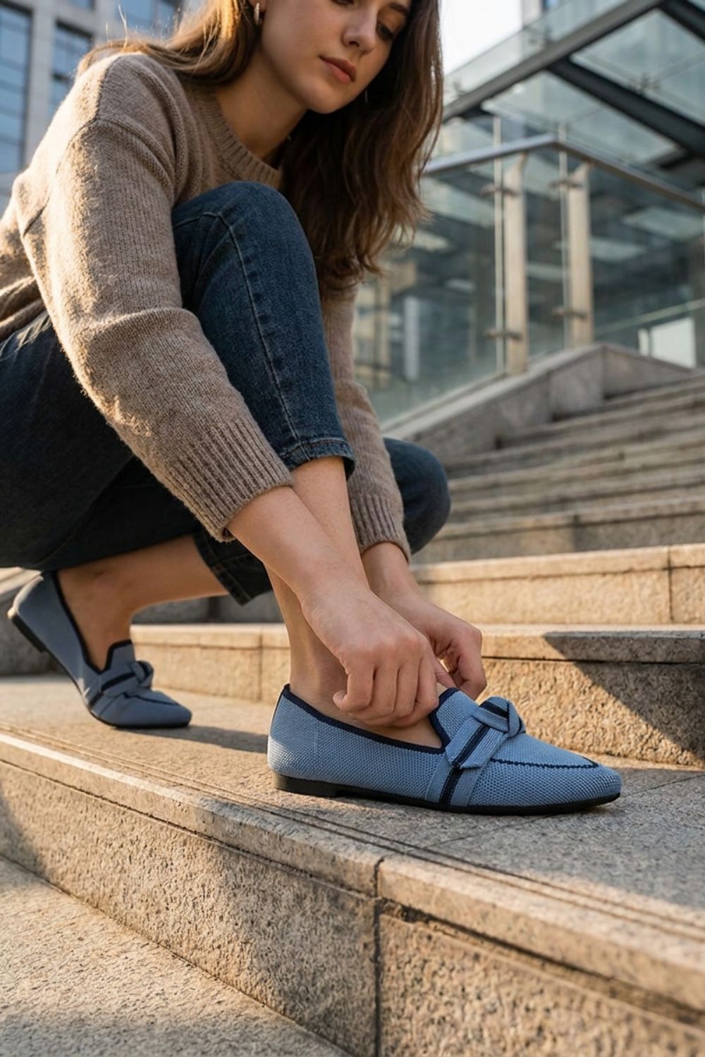 Damen Spitze Loafer | Strick