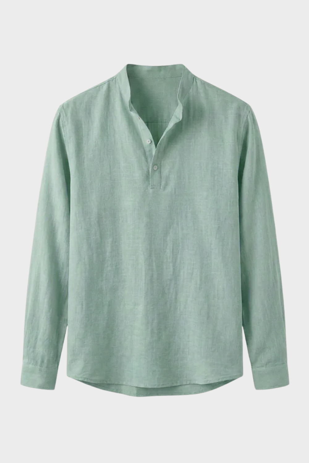 Herren Henley Langarmshirt | Stehkragen
