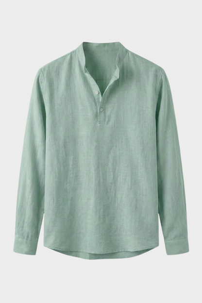Herren Henley Langarmshirt | Stehkragen