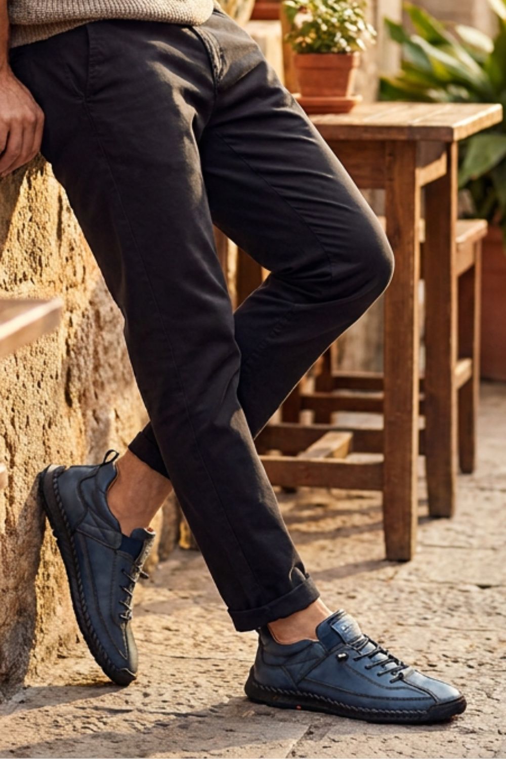 Herren Schnür-Sneaker | Kontrastnähte