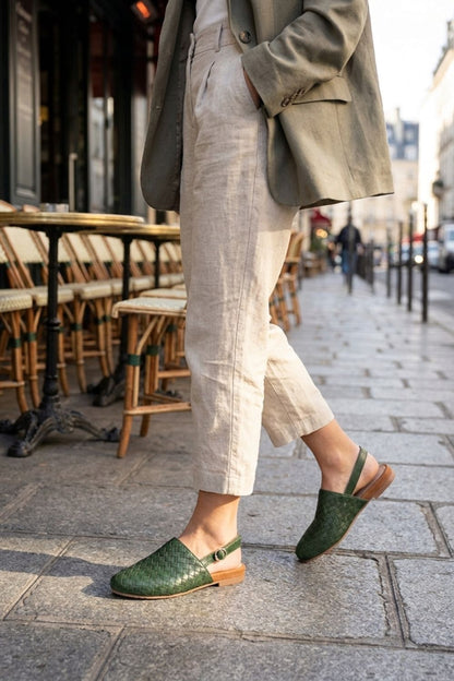 Damen Spitze Mules | Geflochten