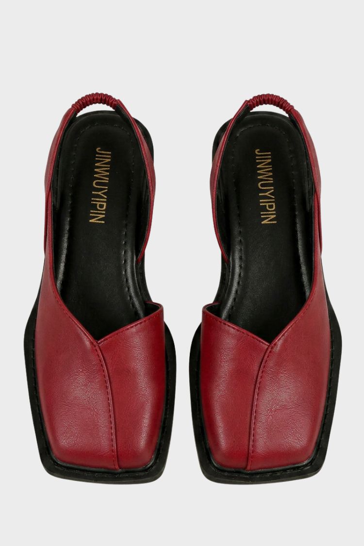 Damen Slingback Ballerinas | Eckige Zehenpartie