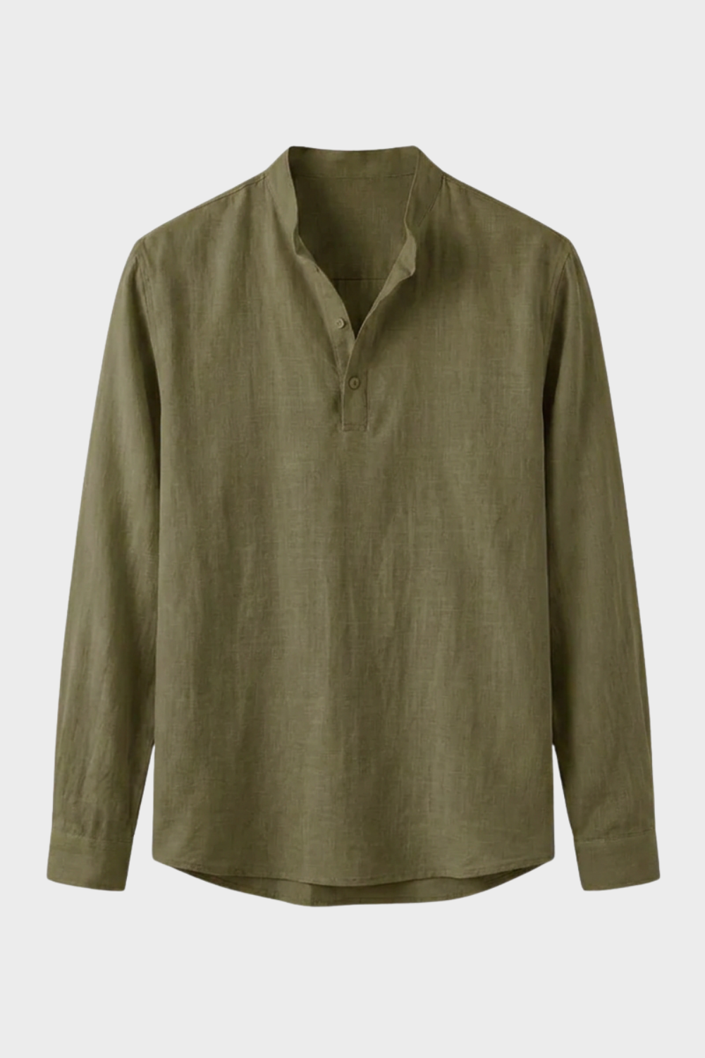 Herren Henley Langarmshirt | Stehkragen