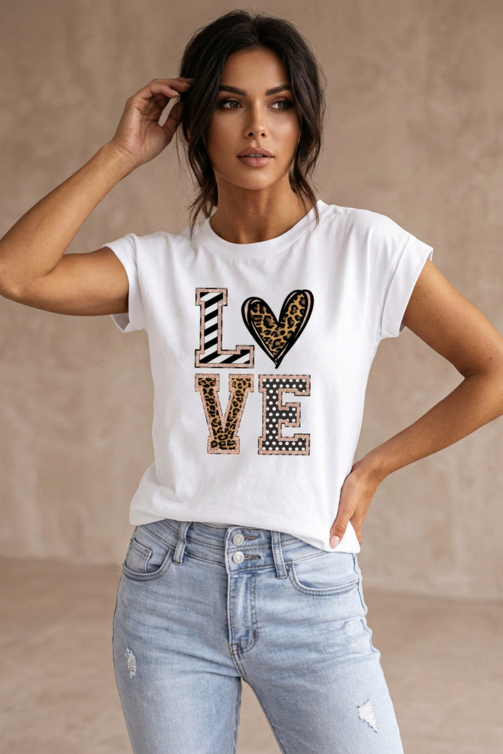 Damen Grafik T-Shirt | Herzprint