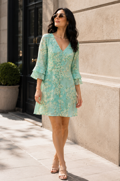 Damen Minikleid Print | Glocke