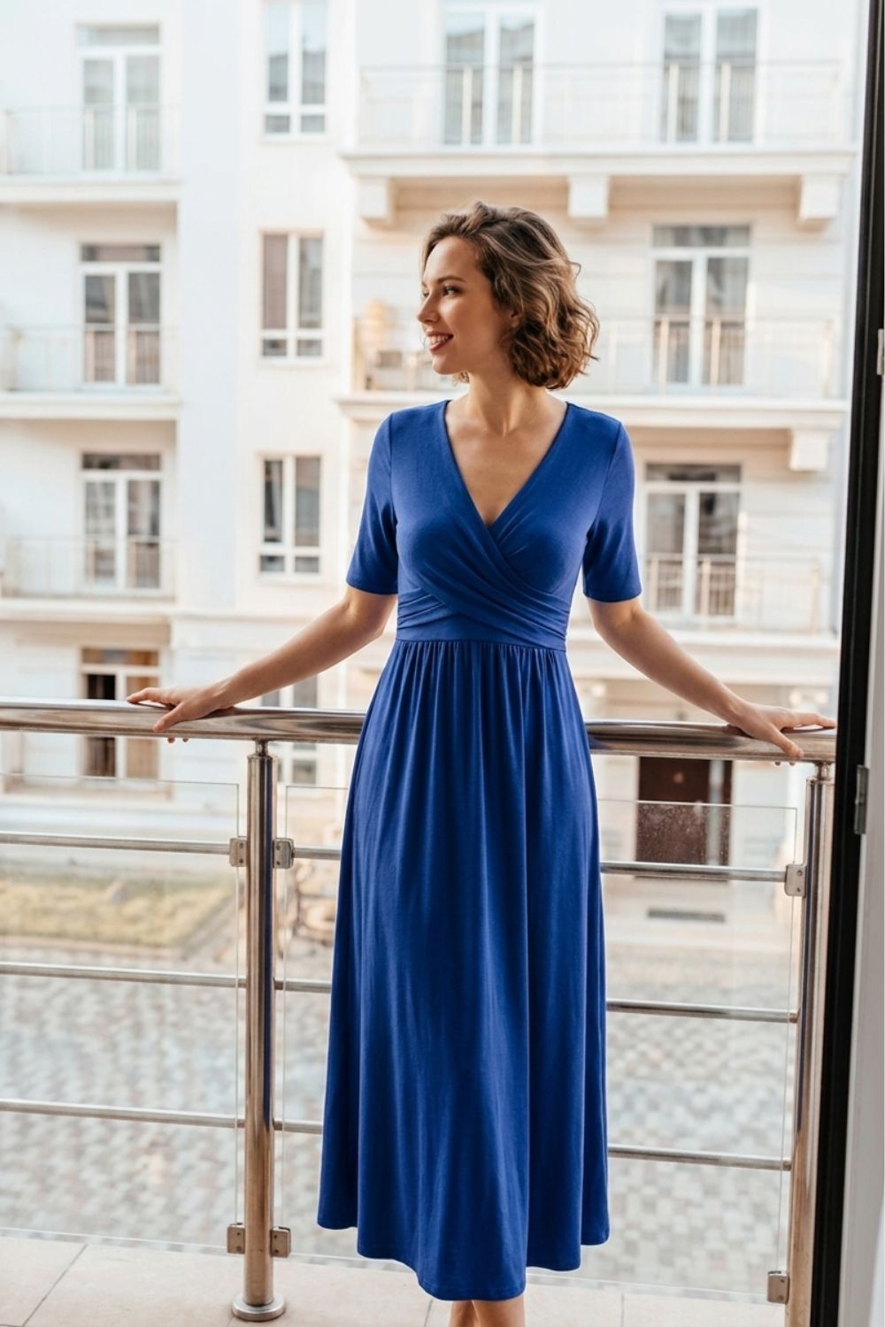 Damen Wickel Midikleid | Elegant