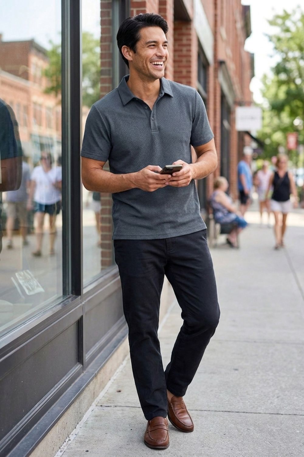Poloshirt Herren Kurzarm mit Knopfleiste