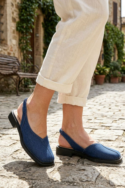 Damen Slingback Ballerinas | Eckige Zehenpartie