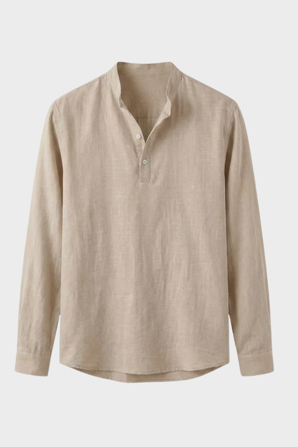 Herren Henley Langarmshirt | Stehkragen