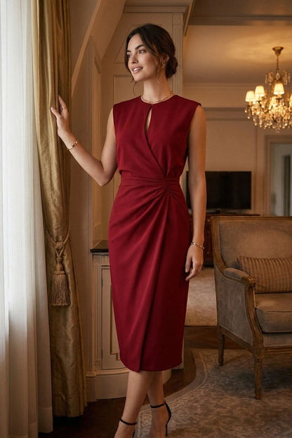 Damen Drapiert Etuikleid | Elegant