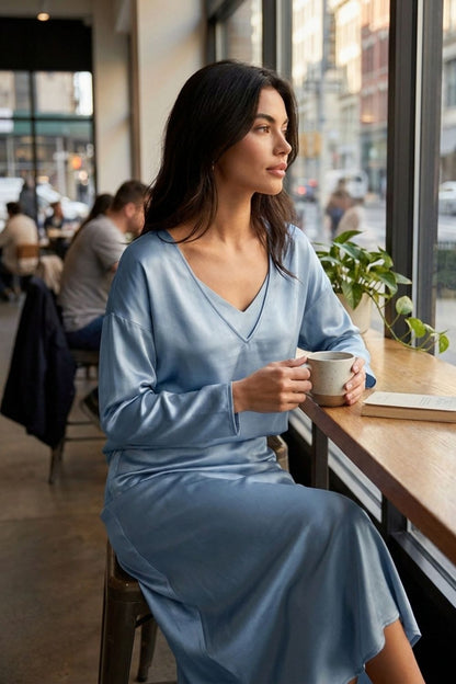 Damen Satin Midikleid | Twin-Set