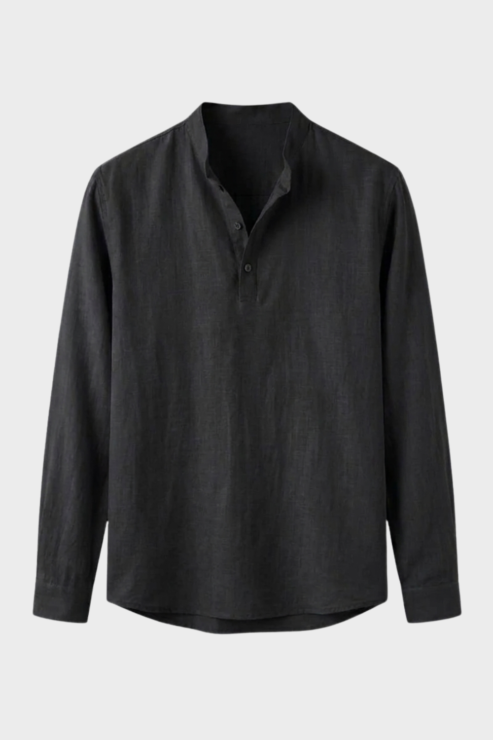 Herren Henley Langarmshirt | Stehkragen