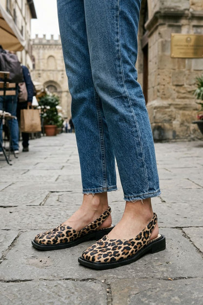 Damen Slingback Ballerinas | Eckige Zehenpartie
