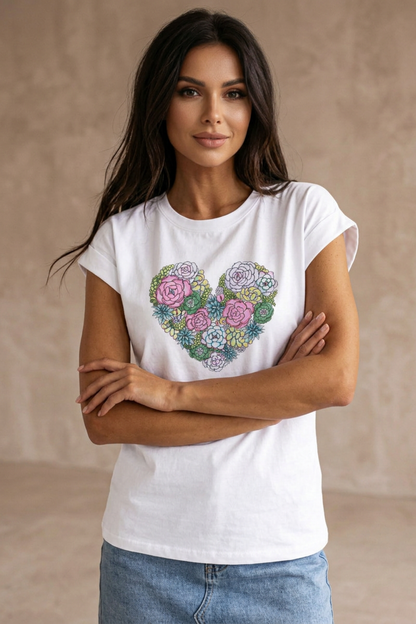 Damen Grafik T-Shirt | Herzprint