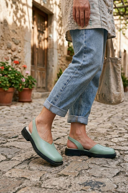 Damen Slingback Ballerinas | Eckige Zehenpartie