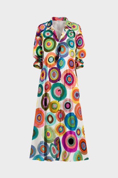 Damen Boho Hemdblusenkleid | Maxi