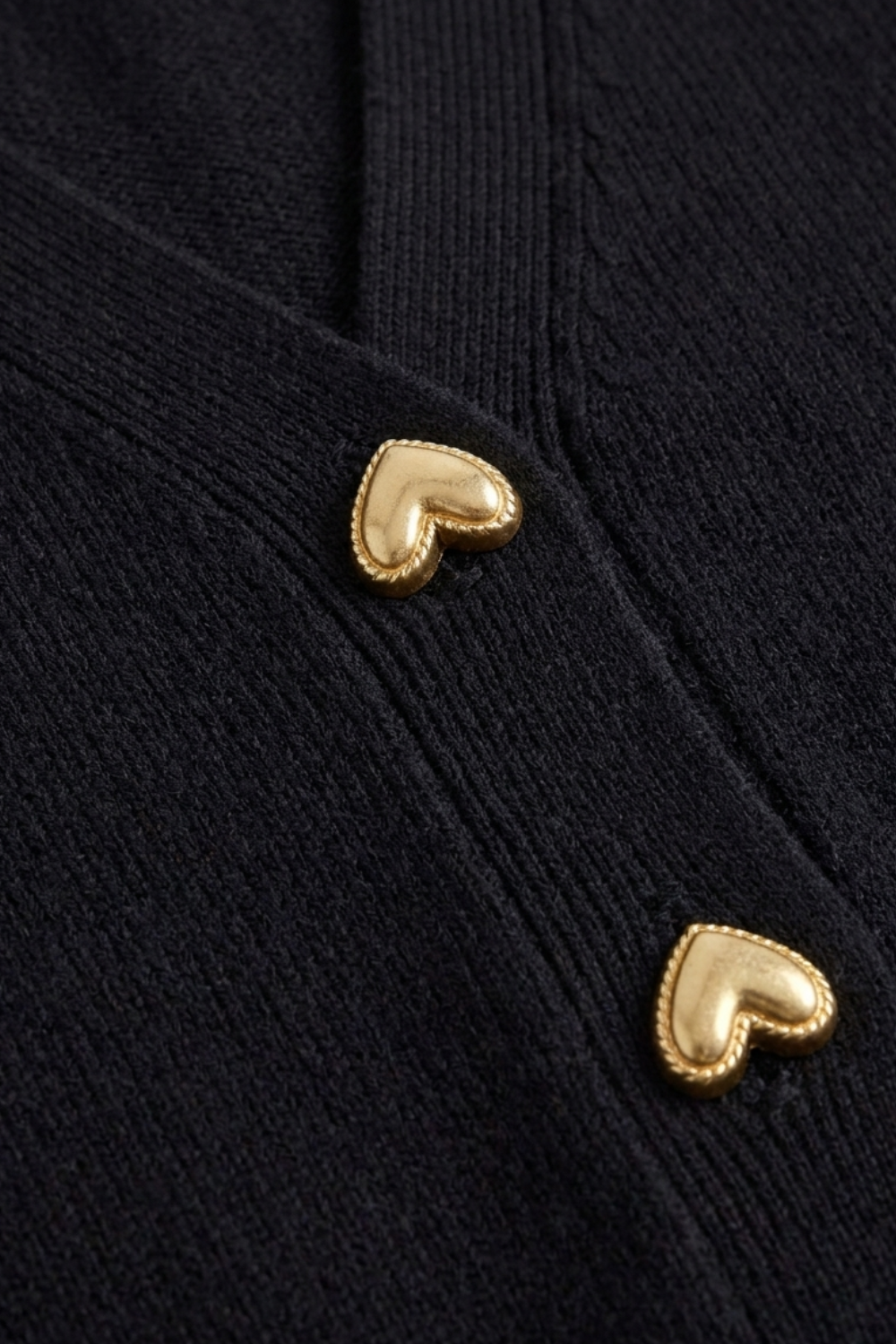 Damen V-Ausschnitt-Cardigan | Dekorative Knopfleiste