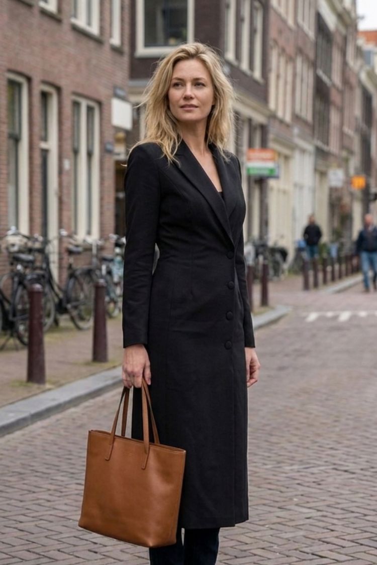 Damen Blazerkleid | Midi Langarm