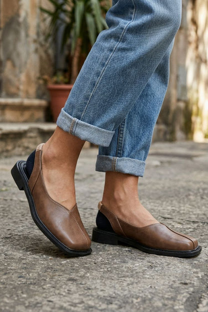 Damen Slingback Ballerinas | Eckige Zehenpartie