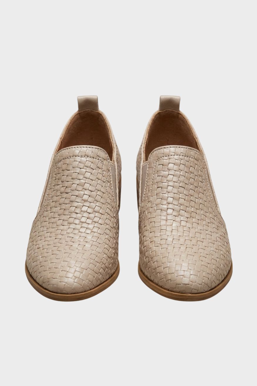 Damen Struktur-Loafer | Niedriger Blockabsatz