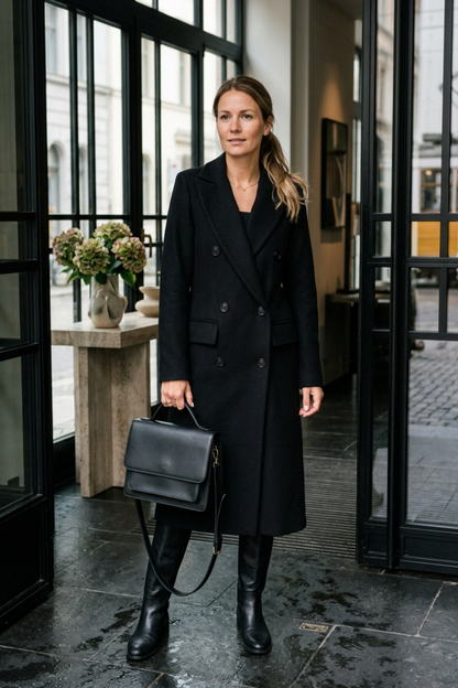 Mantel Damen mit Gürtel und Reverskragen